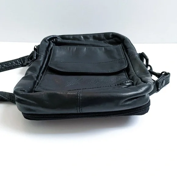 Scully Black Leather Mini Crossbody Bag - Picture 5 of 8